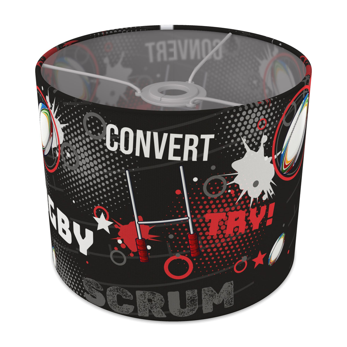 Black Rugby Crazy lampshade - 25cm x 20cm Ceiling