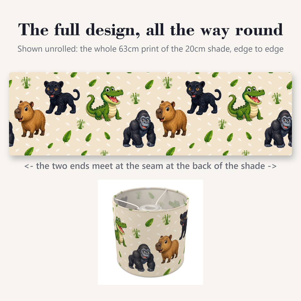 Sand Safari Friends lampshade - 20cm x 18.5cm Ceiling - photo 9