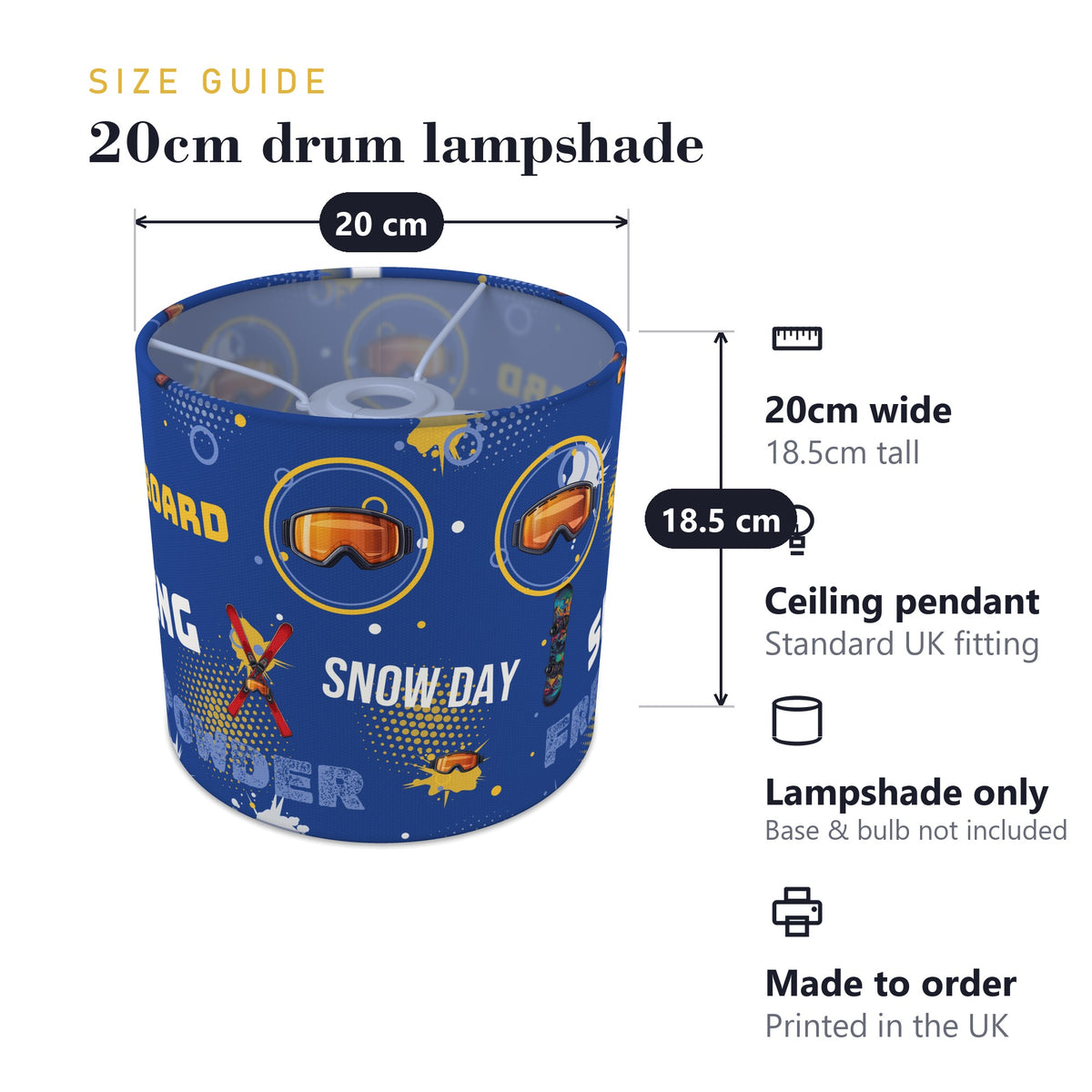 Royal Snow Day lampshade - 20cm x 18.5cm Ceiling - photo 7