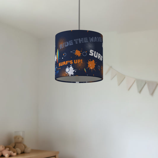 Navy Surf's Up lampshade - 20cm x 18.5cm Ceiling - photo 2