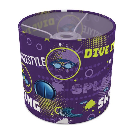 Purple Splash Swimming lampshade - 20cm x 18.5cm Ceiling - main photo