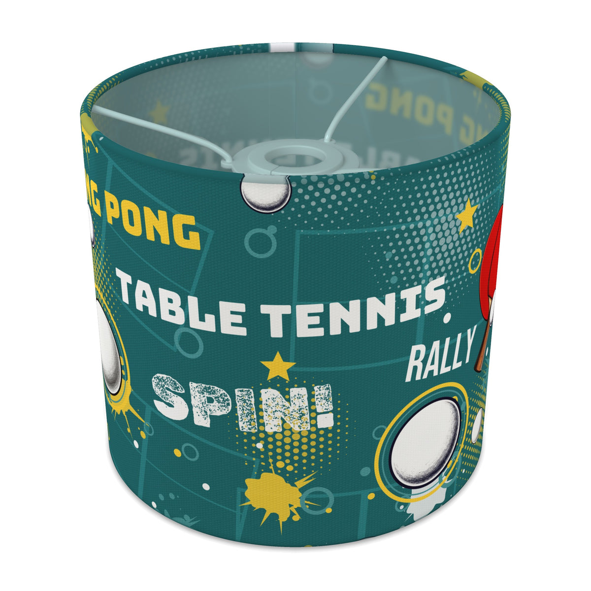 Teal Ping Pong Rally lampshade - 20cm x 18.5cm Ceiling - main photo