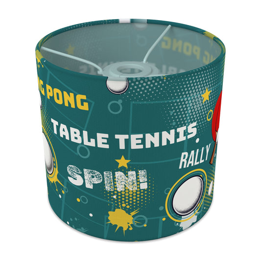 Teal Ping Pong Rally lampshade - 20cm x 18.5cm Ceiling - main photo