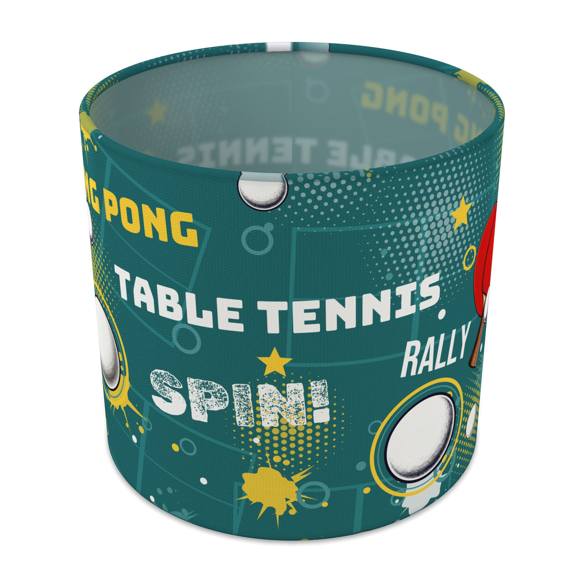 Teal Ping Pong Rally lampshade - 20cm x 18.5cm Table