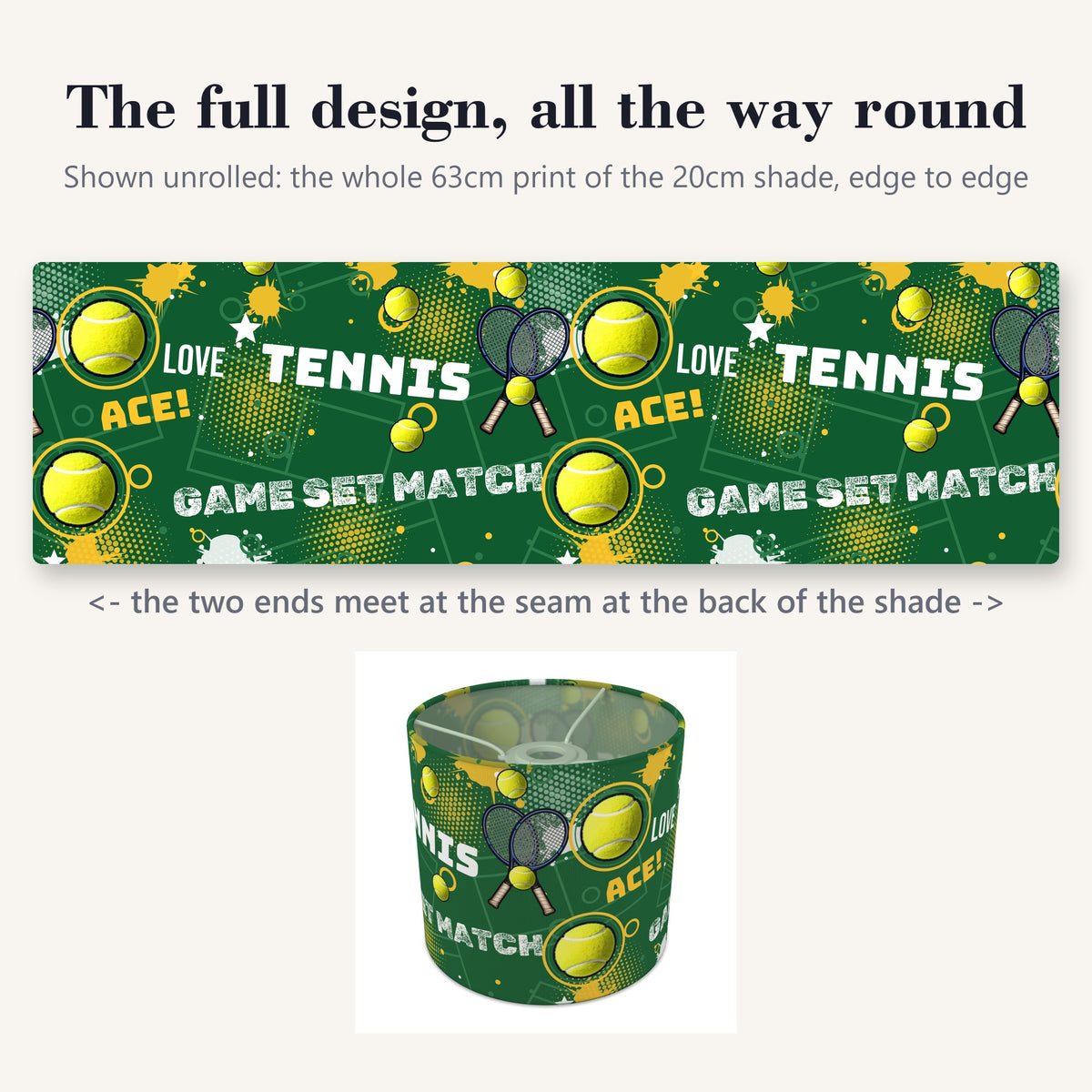 Pitch Tennis Ace lampshade - 20cm x 18.5cm Ceiling - photo 9