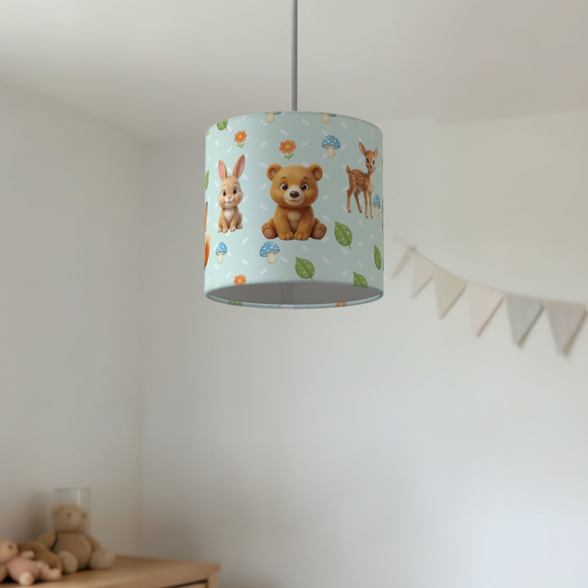 Mint Baby Woodland Friends lampshade - 20cm x 18.5cm Ceiling - photo 2