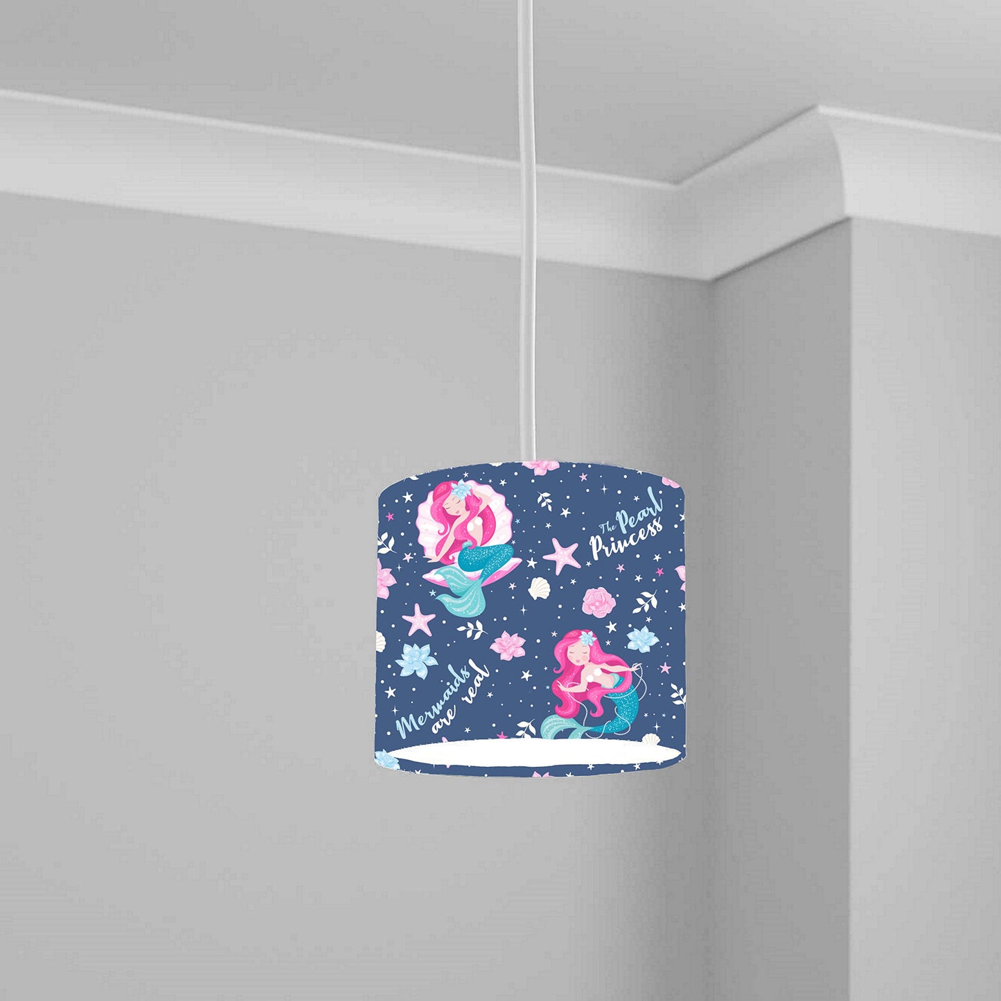 Enchanting Mermaid Princess Ceiling Lampshade Lightshade for Nursery - 20cm x 18.5cm