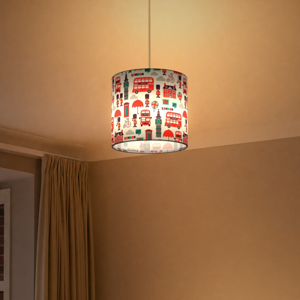 London Icons Red & Blue Pattern lampshade