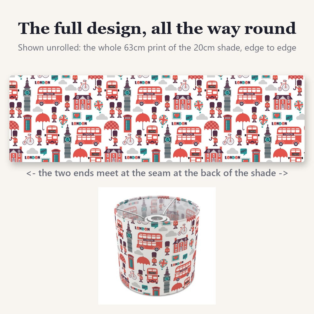 London Icons Red & Blue Pattern lampshade
