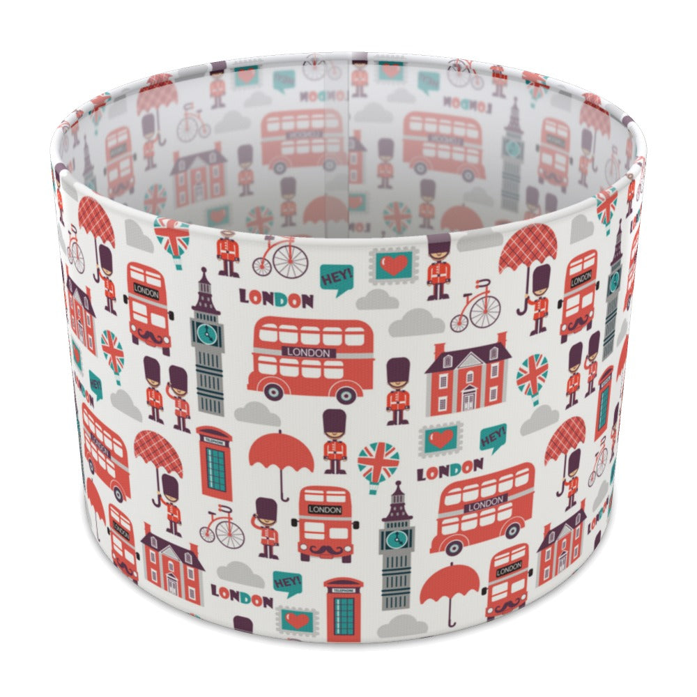 London Icons Red & Blue Pattern lampshade - 30cm Table