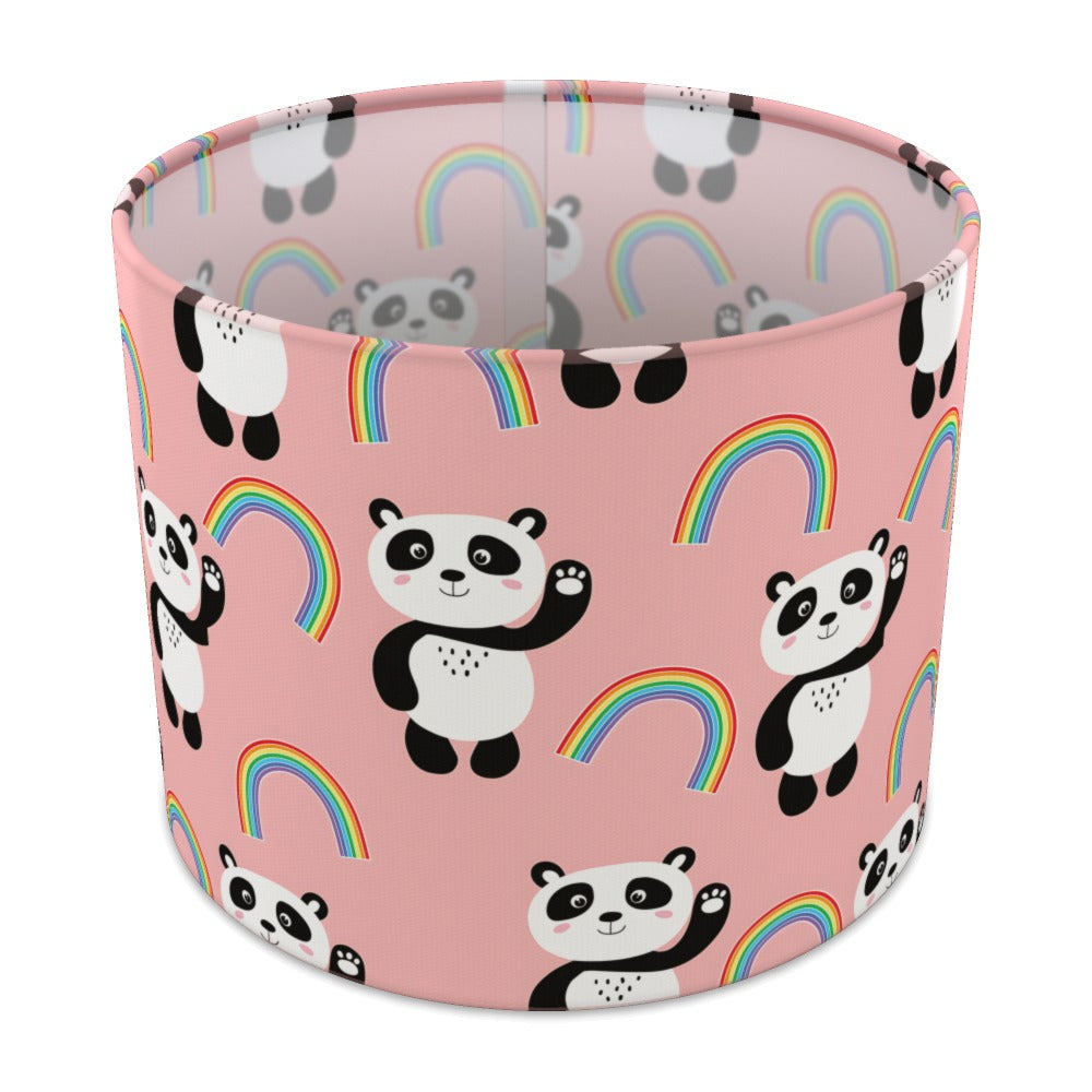 Pink Panda and Rainbow lampshade - 25cm Table