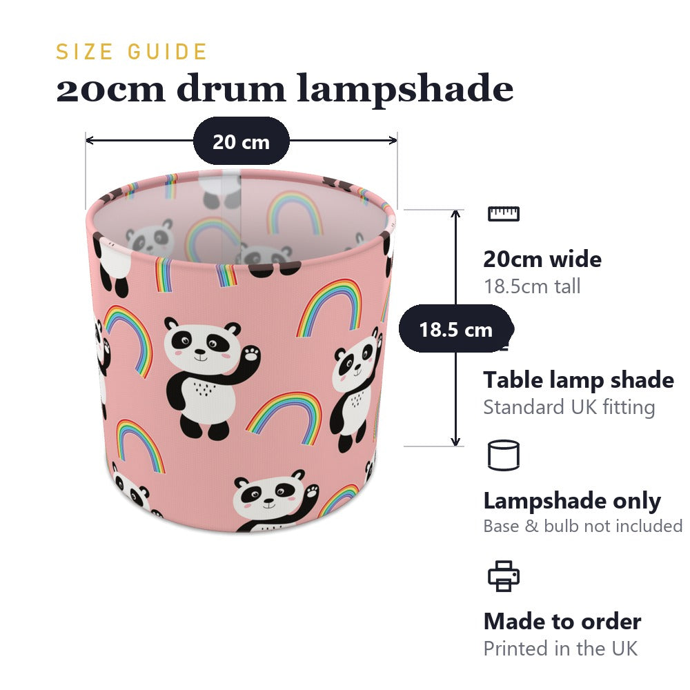 Pink Panda and Rainbow lampshade