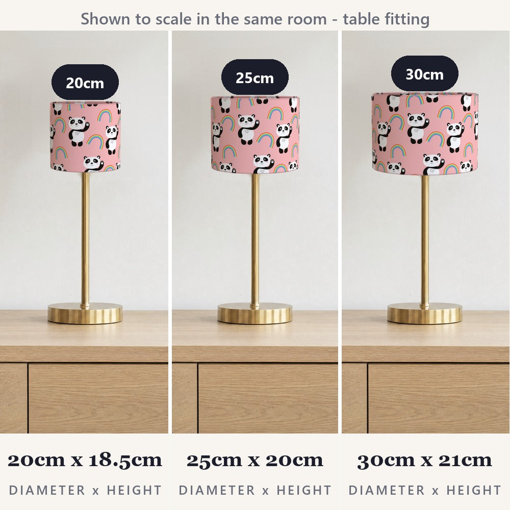 Pink Panda and Rainbow lampshade