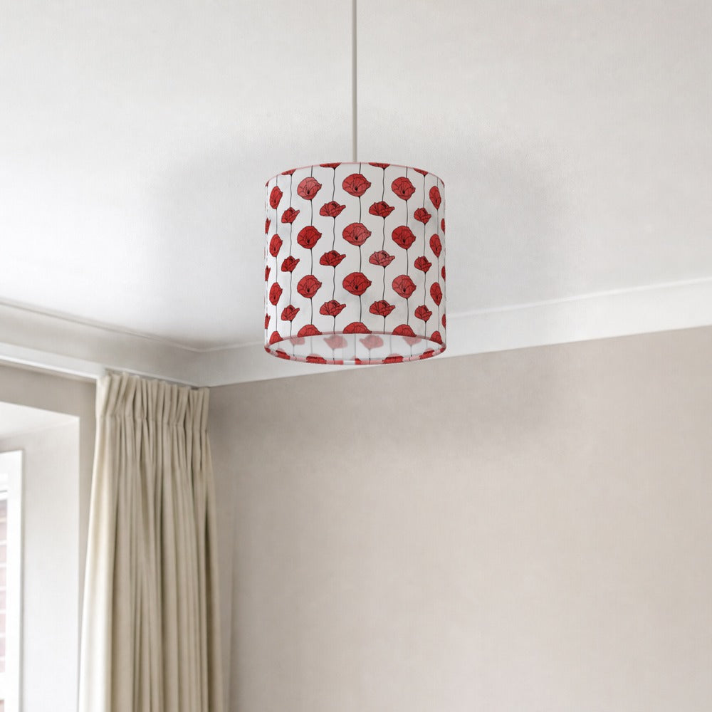 Red Poppy Floral Pattern lampshade