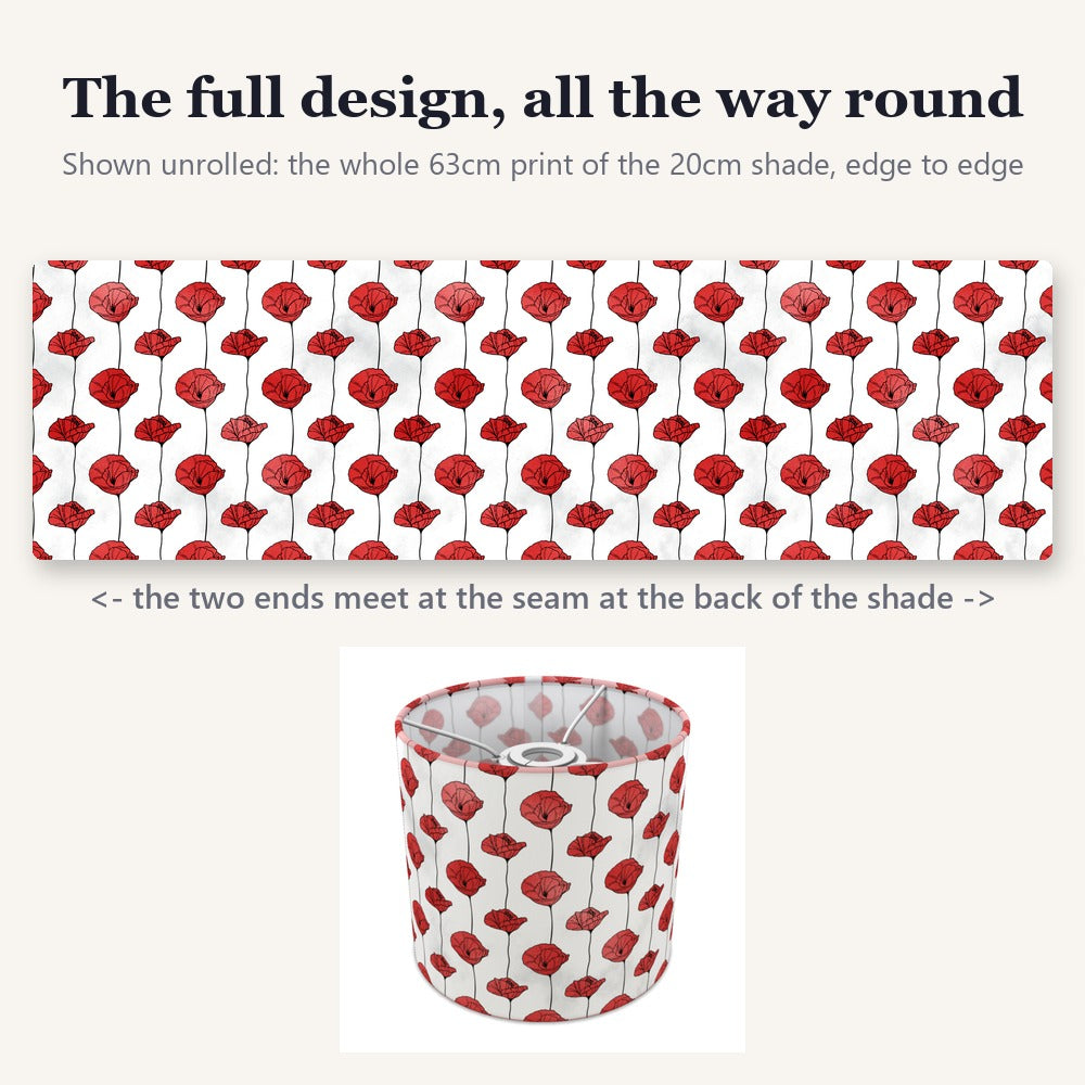 Red Poppy Floral Pattern lampshade
