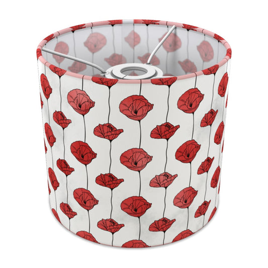 Red Poppy Floral Pattern lampshade - 20cm Ceiling
