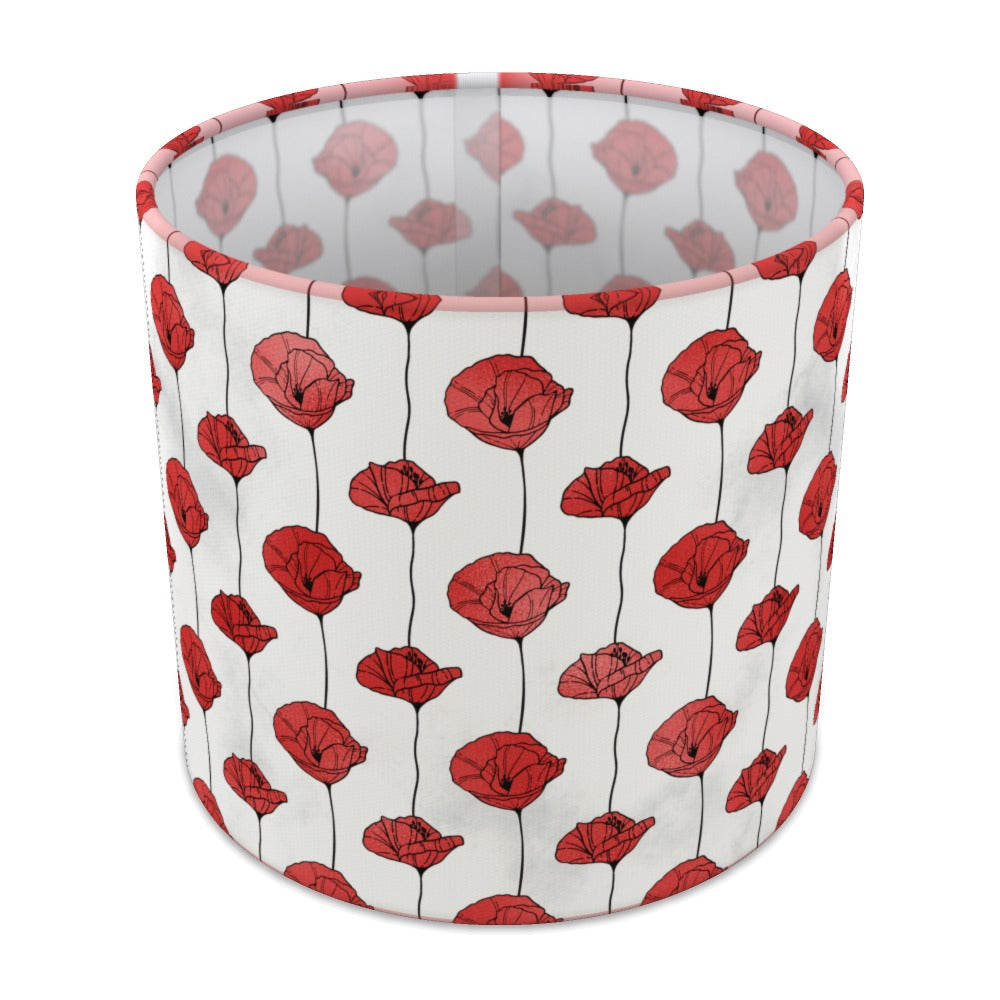 Red Poppy Floral Pattern lampshade - 20cm Table