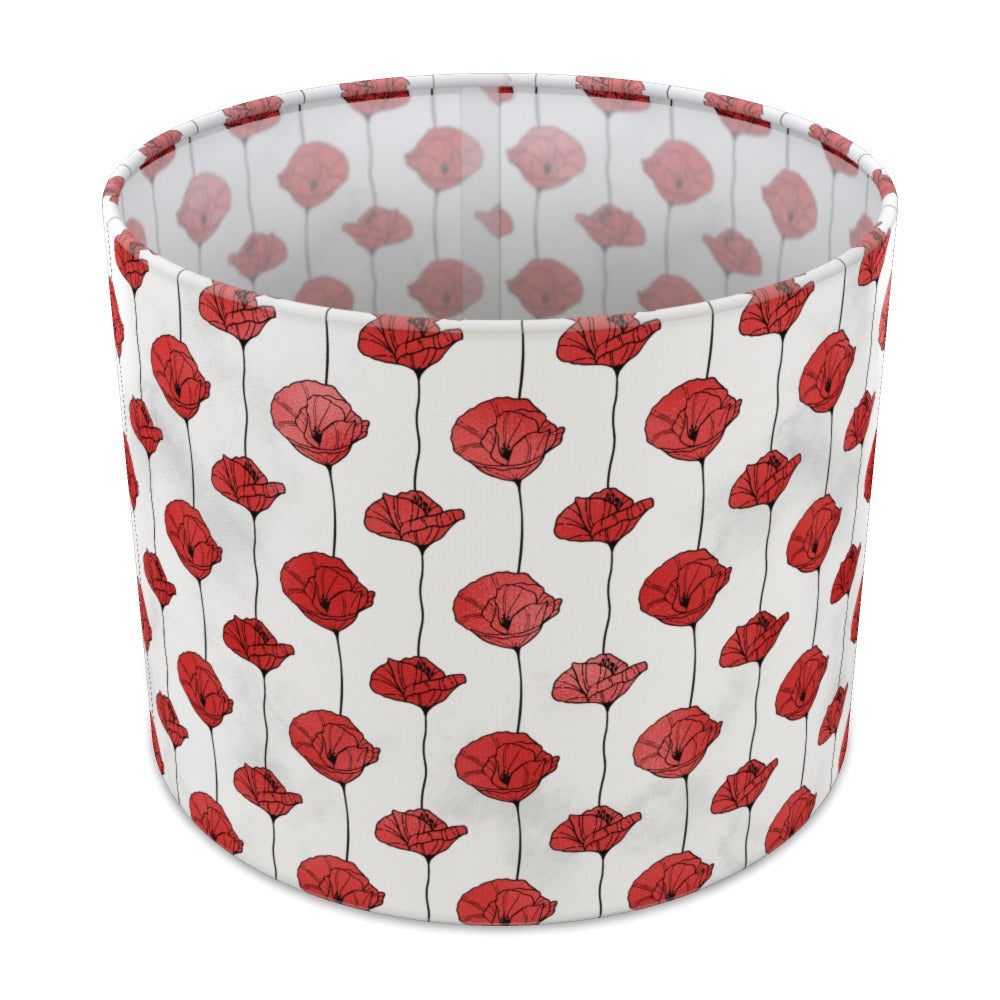 Red Poppy Floral Pattern lampshade - 25cm Table