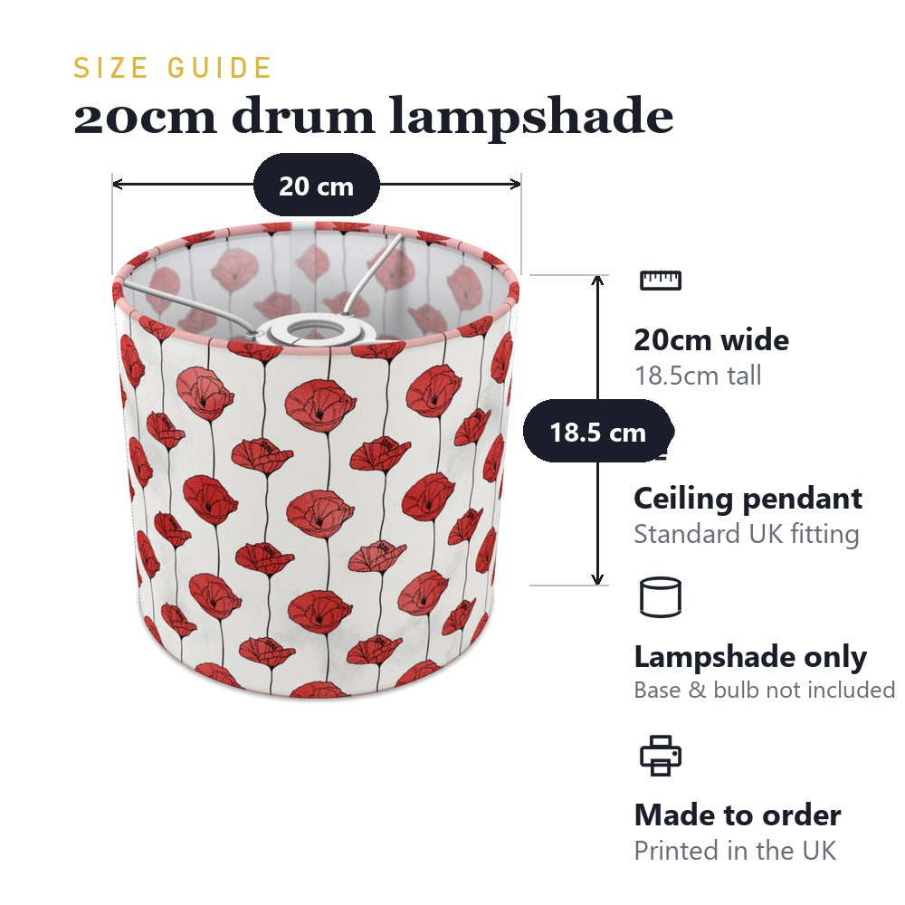 Red Poppy Floral Pattern lampshade