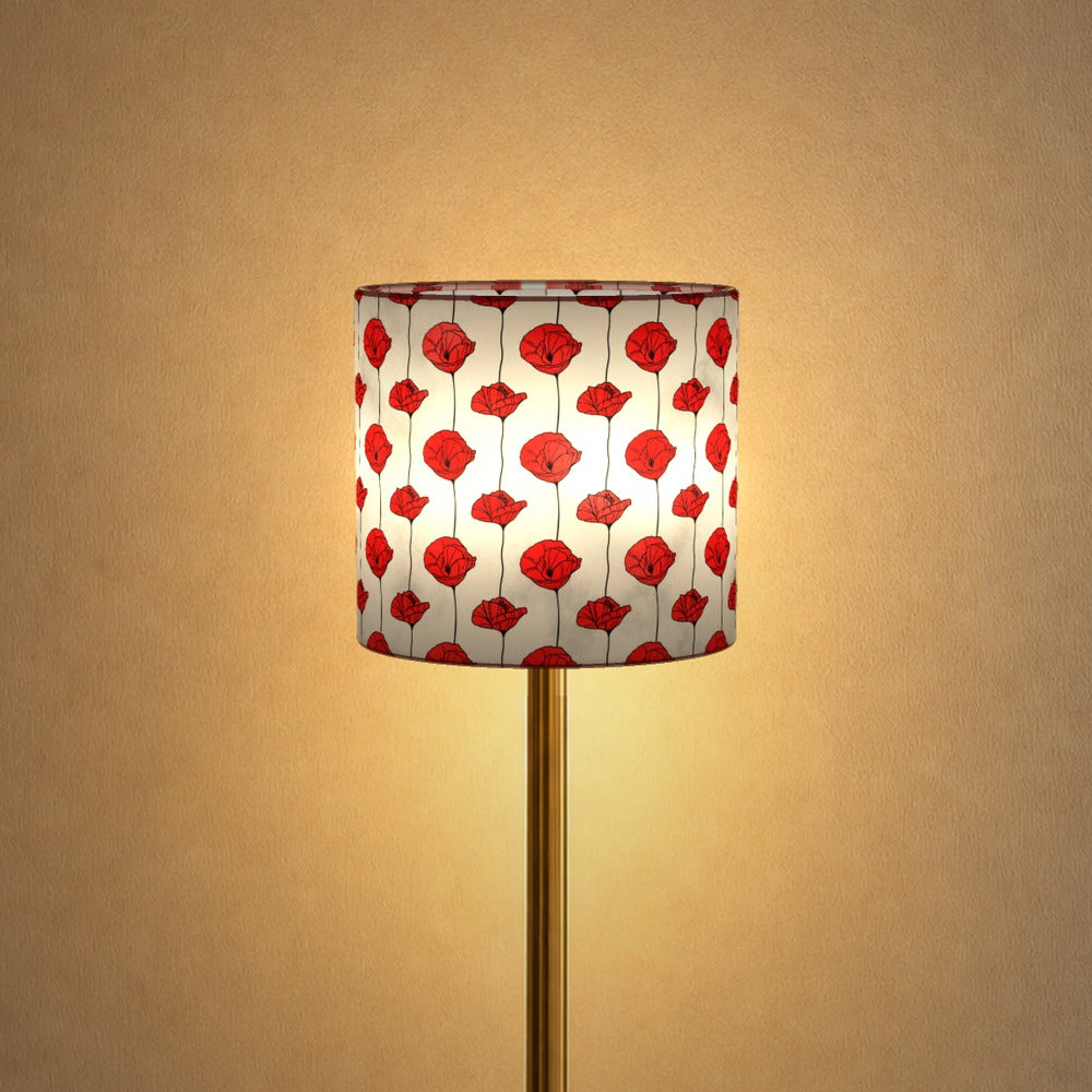 Red Poppy Floral Pattern lampshade