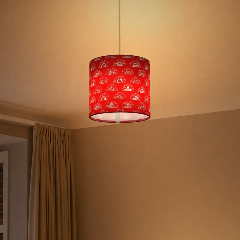 Red Geometric Pattern lampshade