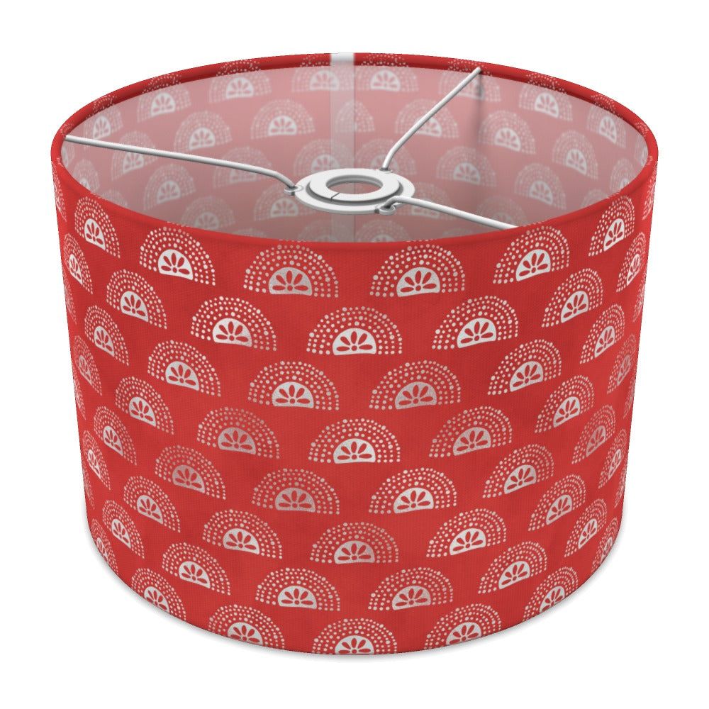 Red Geometric Pattern lampshade - 30cm Ceiling