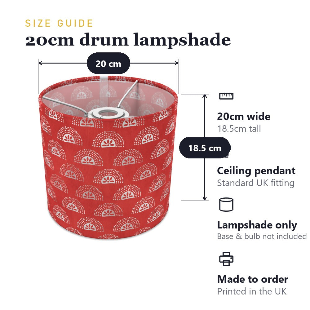 Red Geometric Pattern lampshade