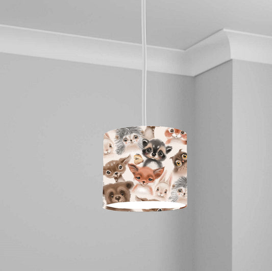 Woodland Animals Ceiling Lampshade Lightshade for Kids Room - 20cm x 18.5cm