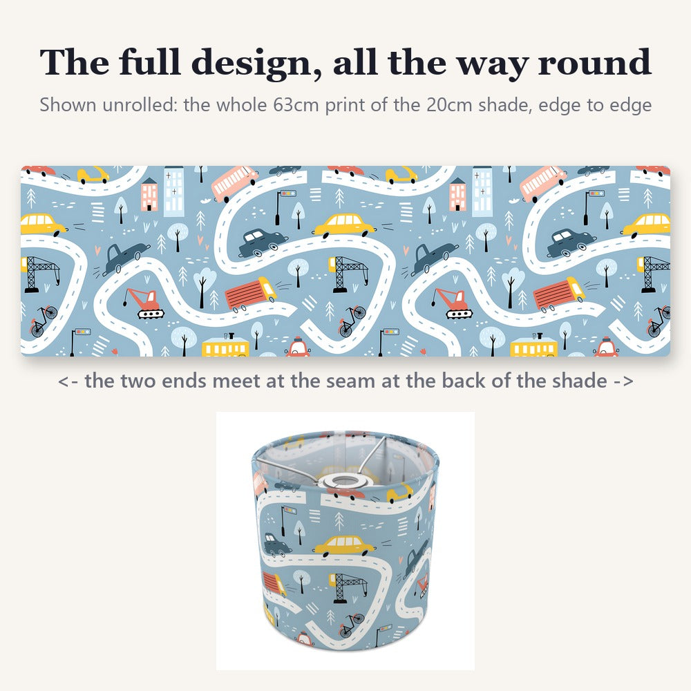 Blue Roadmap Cars and Trucks lampshade