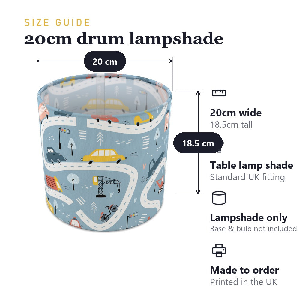 Blue Roadmap Cars and Trucks lampshade