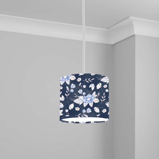 Blue Floral Design Ceiling Lampshade Lightshade for Room - 20cm x 18.5cm