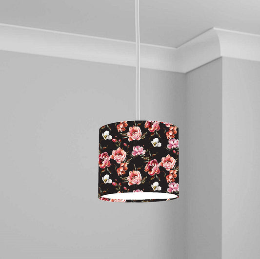 Elegant Floral Rose Pattern Ceiling Lampshade Lightshade for Nursery - 20cm x 18.5cm