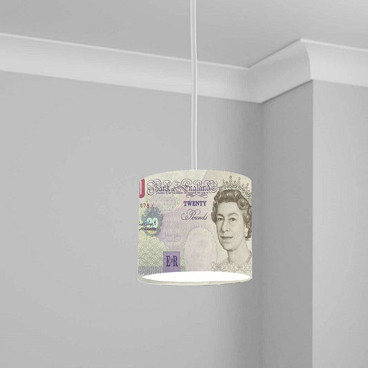 British Twenty Pound Banknote Design Ceiling Lampshade Lightshade for Room - 20cm x 18.5cm