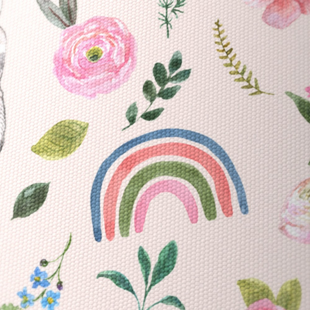 Cute Rabbit and Floral Rainbow lampshade
