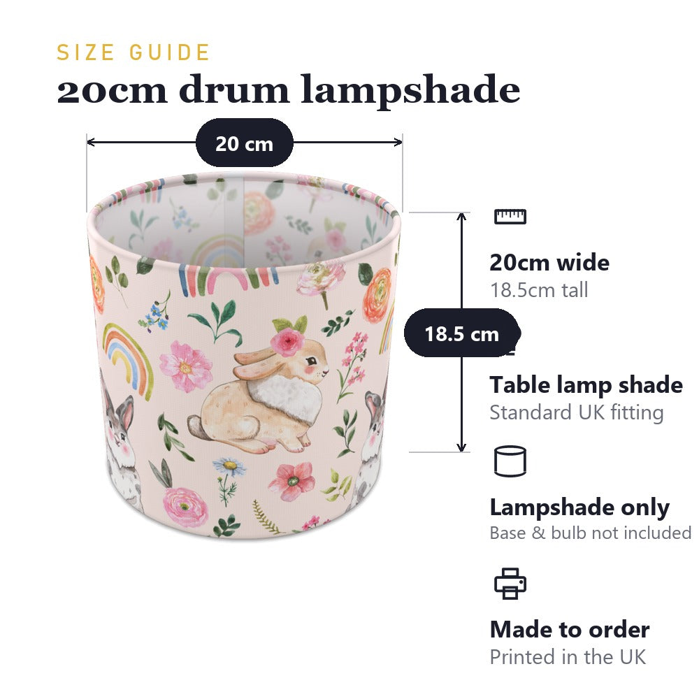 Cute Rabbit and Floral Rainbow lampshade