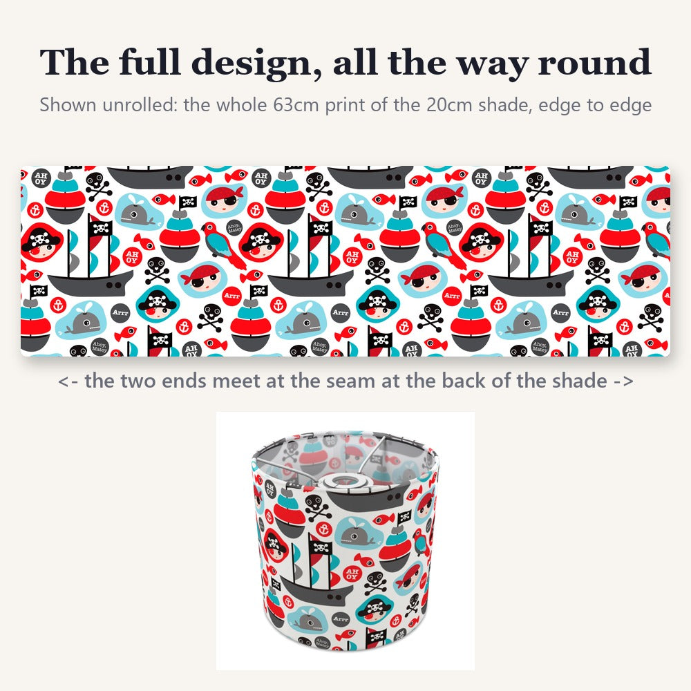 Pirate Adventure Ships and Whales lampshade