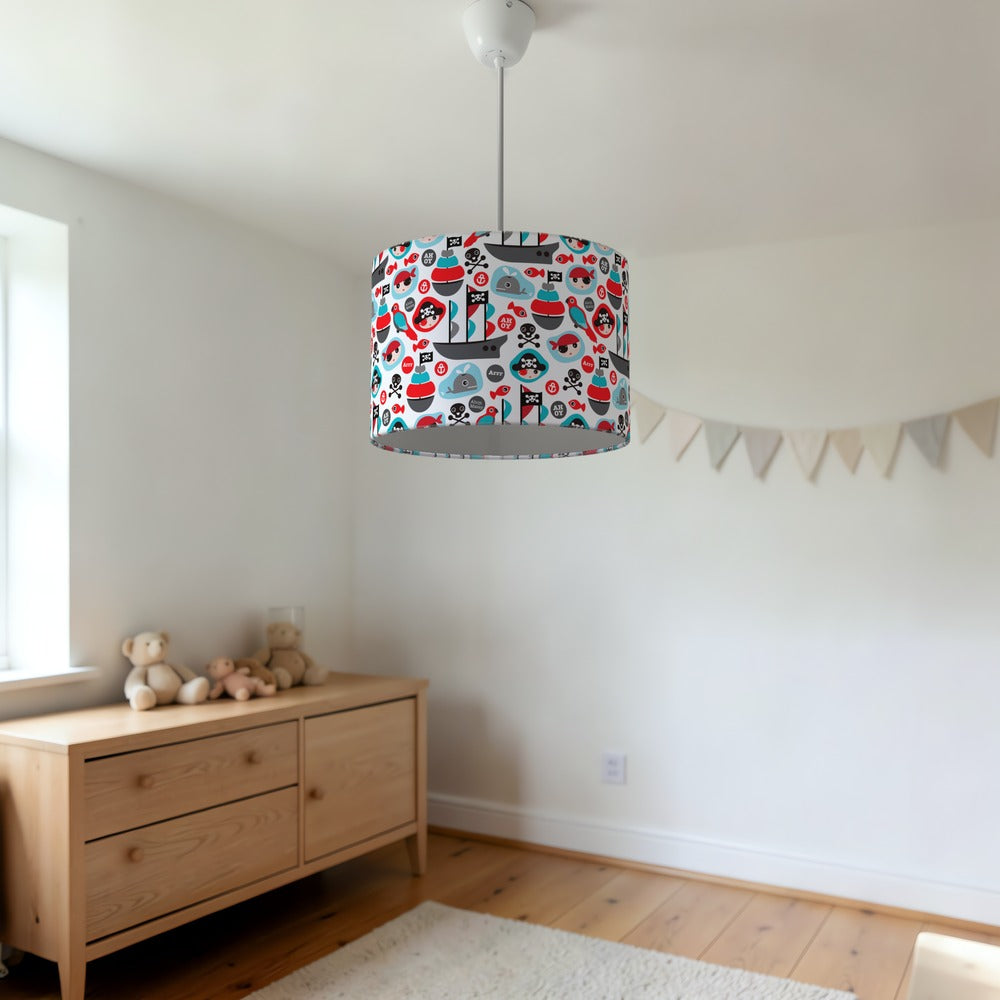 Pirate Adventure Ships and Whales lampshade