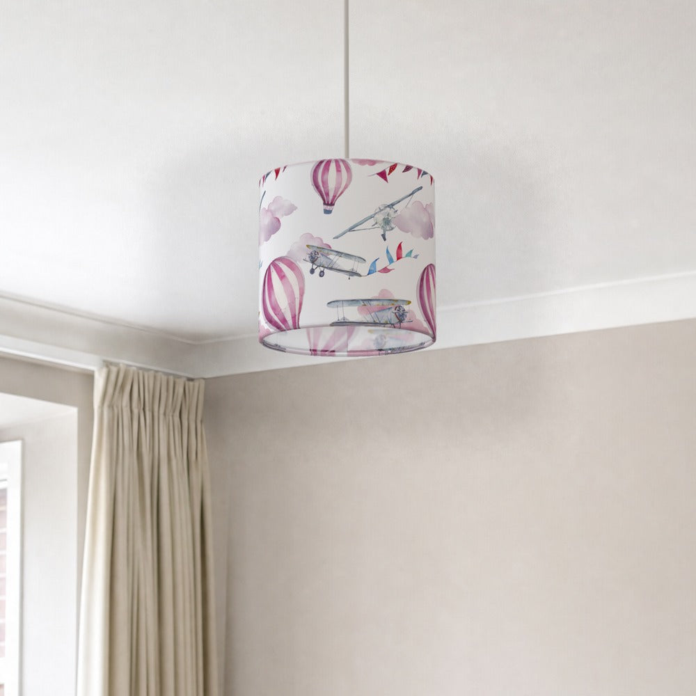Pink Balloon and Airplane Pattern lampshade