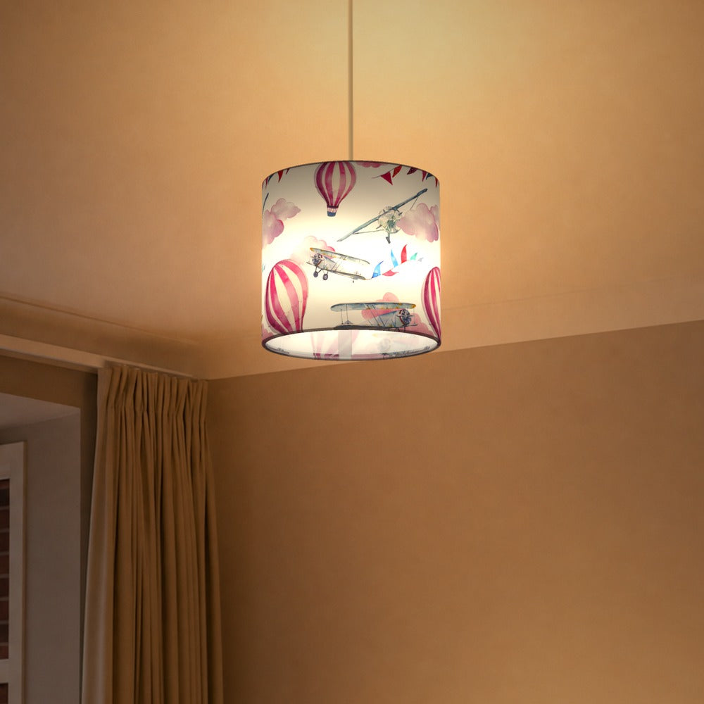 Pink Balloon and Airplane Pattern lampshade