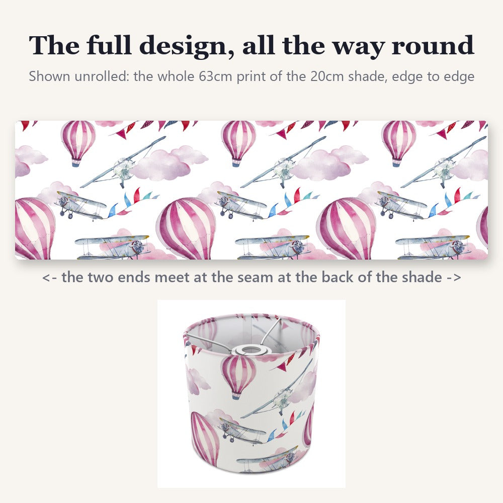 Pink Balloon and Airplane Pattern lampshade