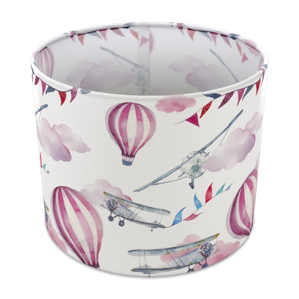 Pink Balloon and Airplane Pattern lampshade - 25cm Table