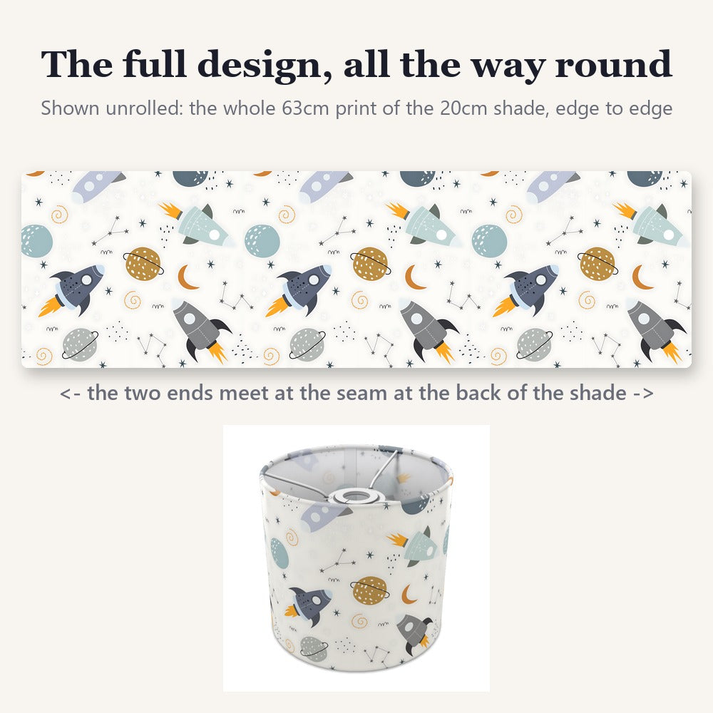 Rocket and Planet Space Theme lampshade