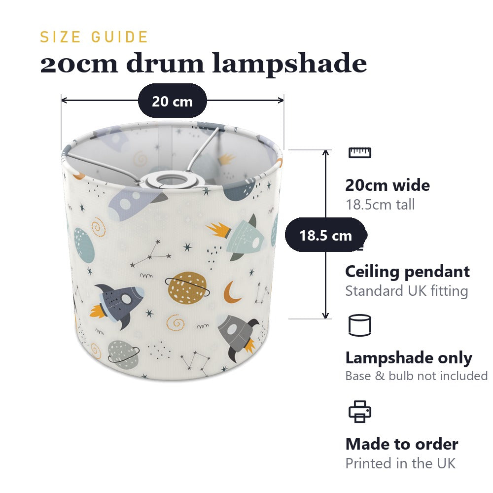Rocket and Planet Space Theme lampshade
