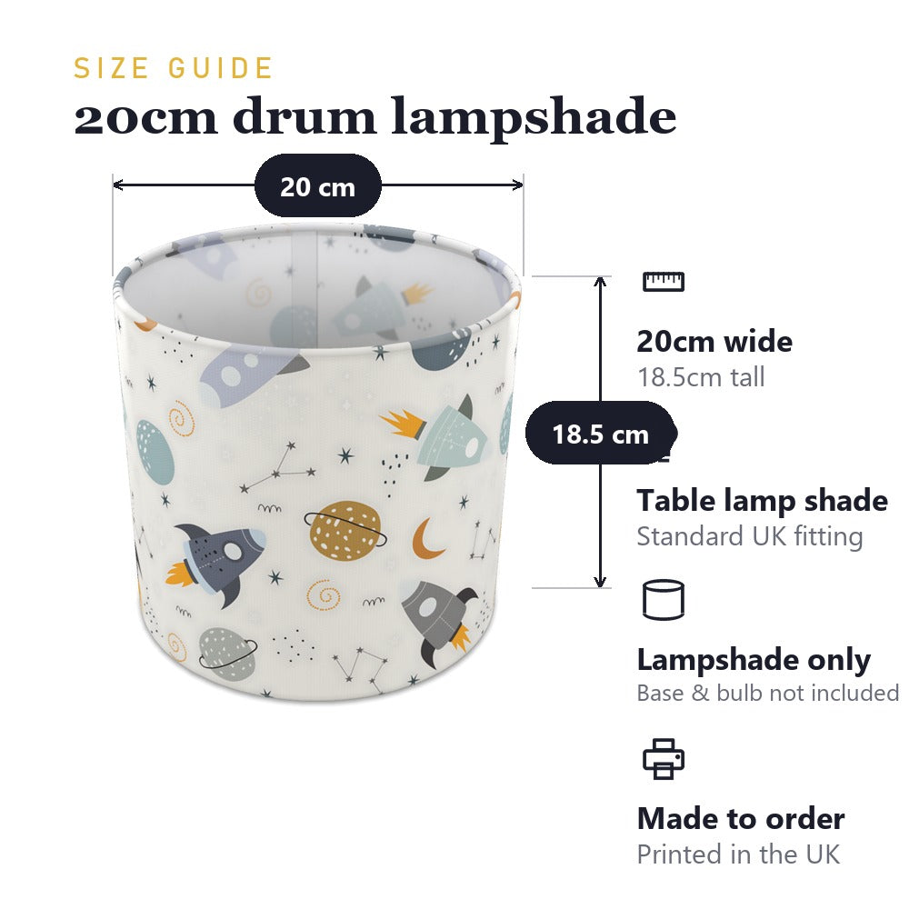 Rocket and Planet Space Theme lampshade