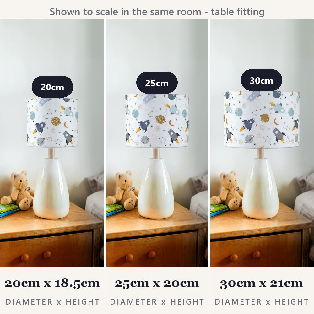 Rocket and Planet Space Theme lampshade