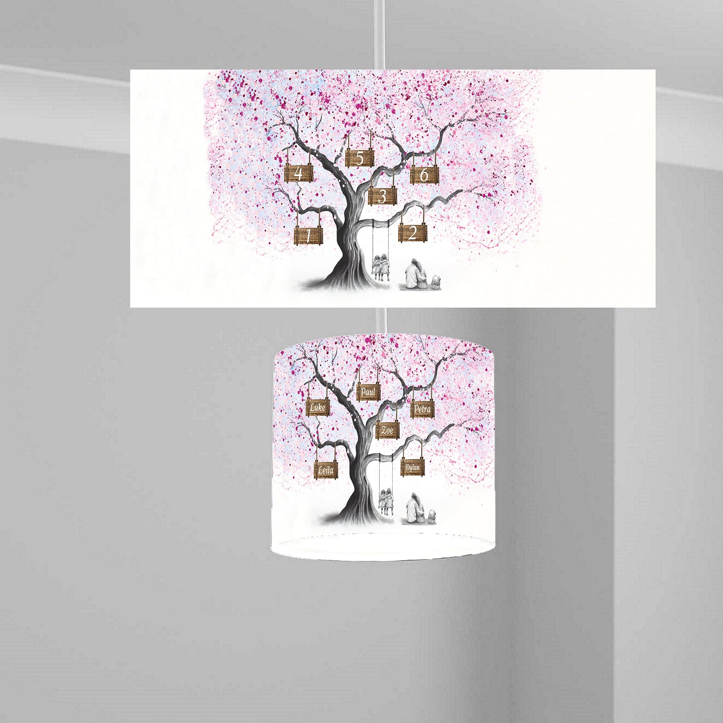 Blossom Tree Family Personalized Ceiling Lampshade Lightshade for Room - 20cm x 18.5cm