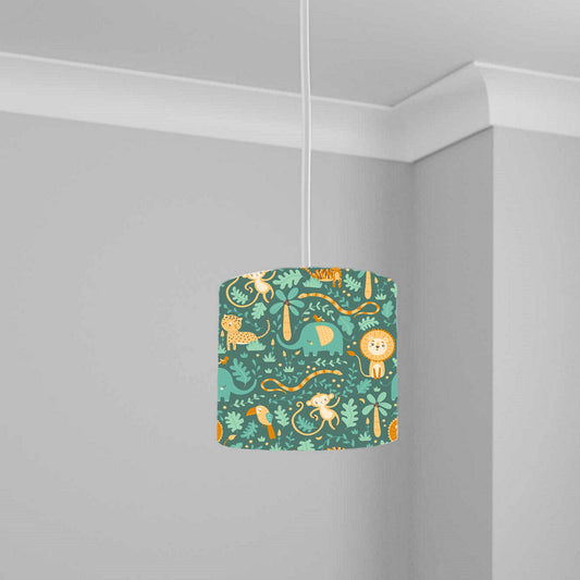 Jungle Safari Animals Ceiling Lampshade Lightshade for Nursery - 20cm x 18.5cm