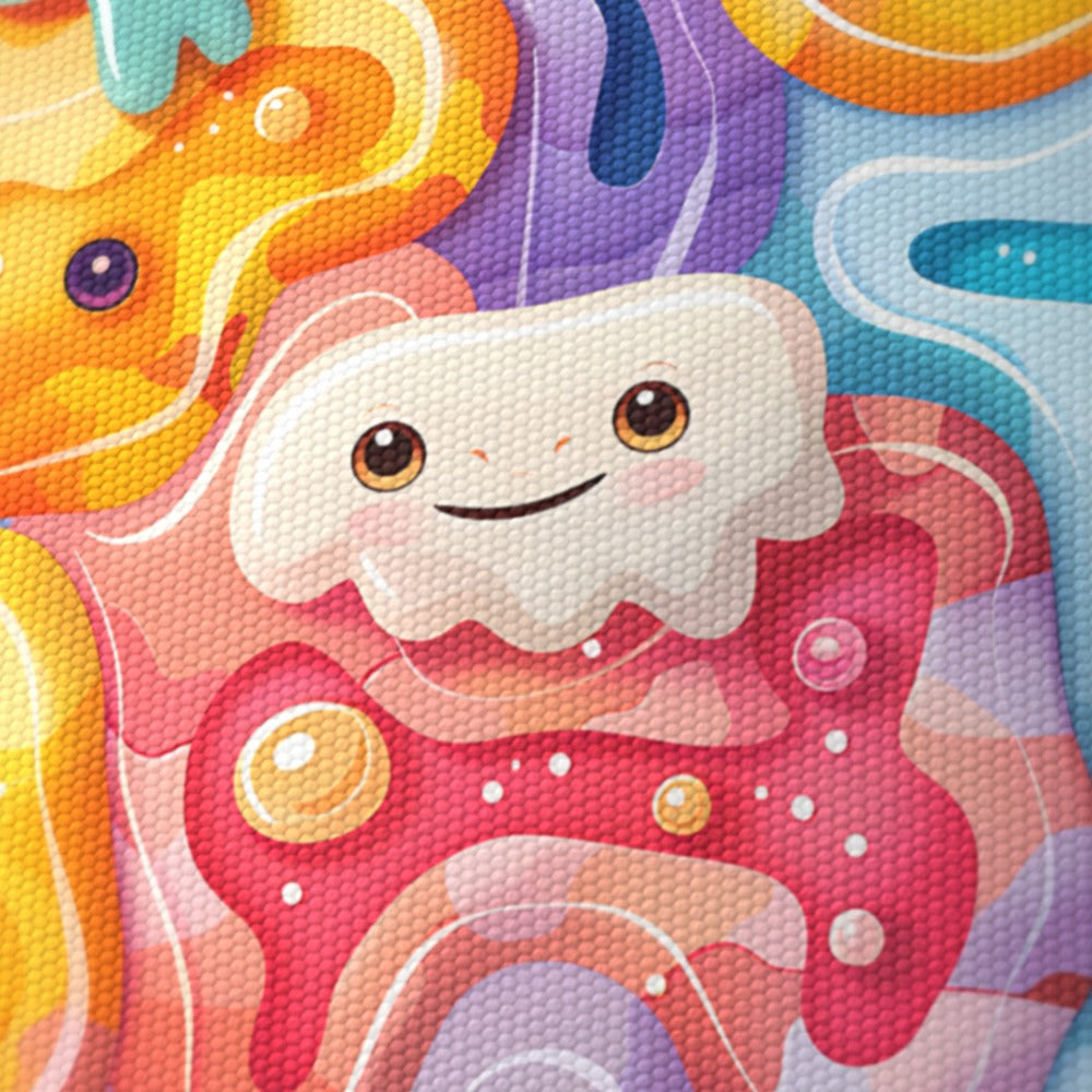 Colourful Monsters on Swirls lampshade