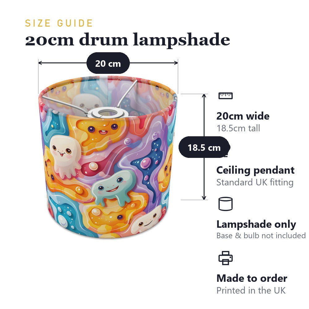 Colourful Monsters on Swirls lampshade