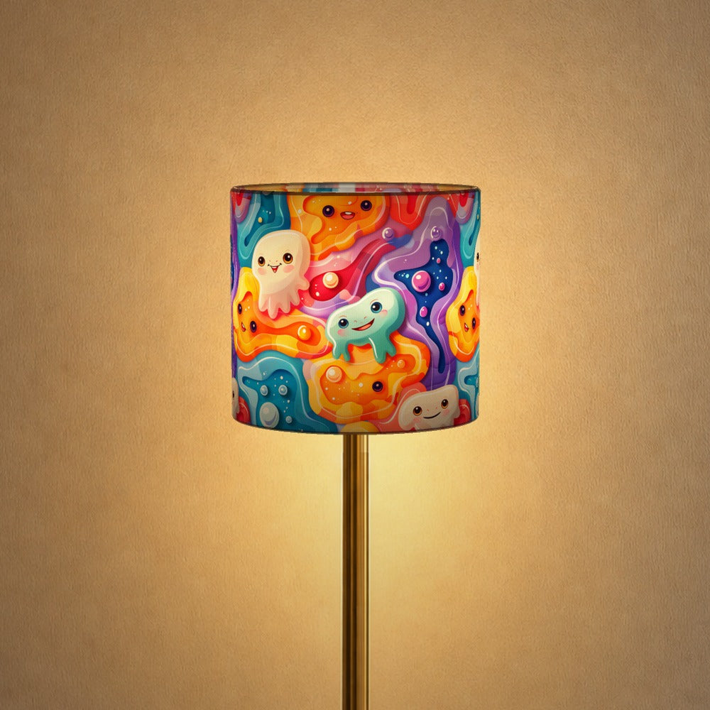 Colourful Monsters on Swirls lampshade